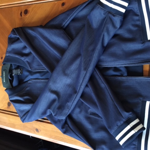 NWOT Olsen Europe Blue Bomber jacket unworn sz M/10 - Picture 10 of 14